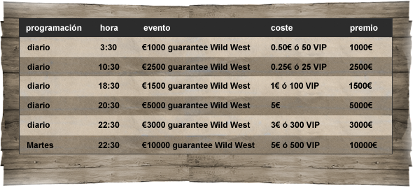 Horarios Wild West